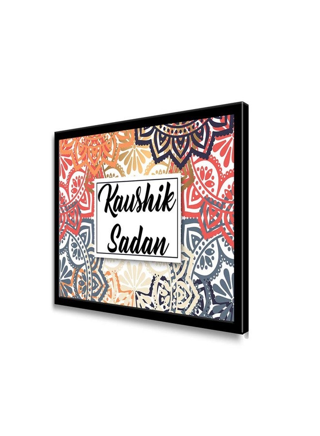 999STORE Printed Clasical Pattern For Home Name Plate (Mdf & Fiber Frame_12 X7.5 Inches_Multi) - Image 3